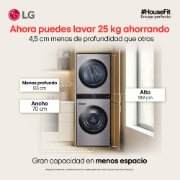 WashTower LG en espacio de lavado WK25VS6 HouseFit
